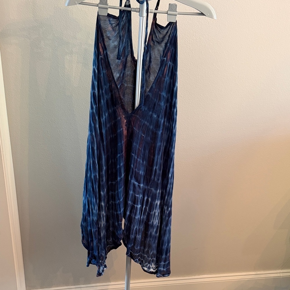 Uluwatu Blue Tie-Dye Halter Dress - Picture 3 of 6